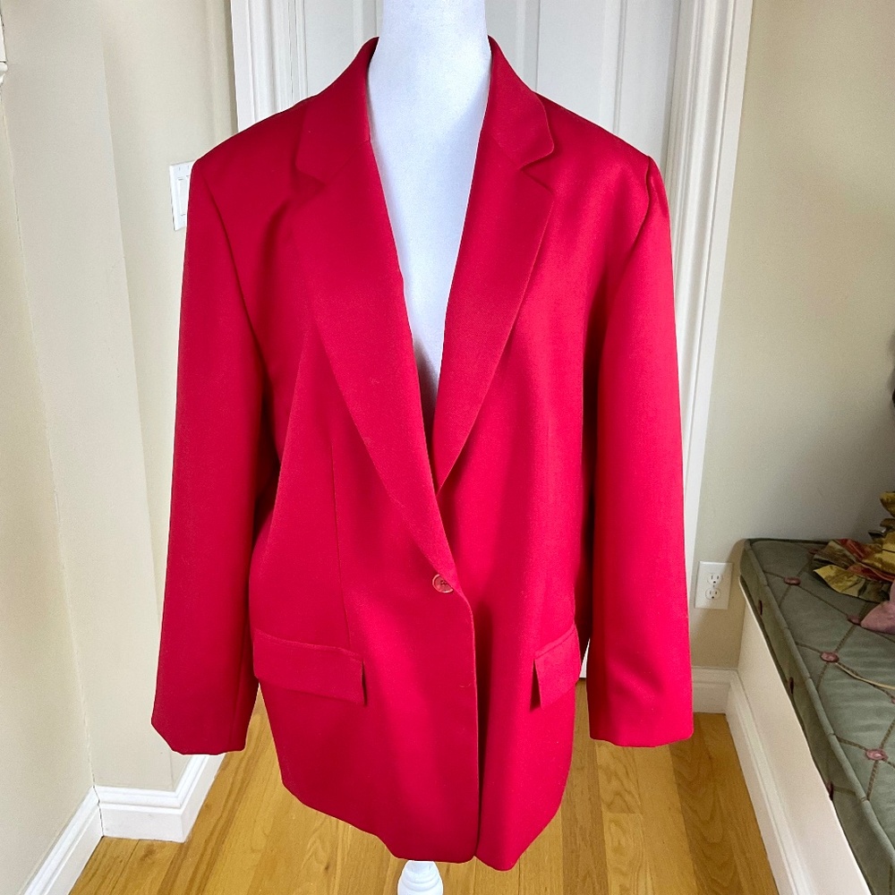 Pendleton Blazer Wool Red Single Breasted Plus (1… - image 1